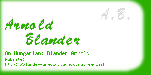 arnold blander business card